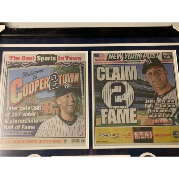 Derek Jeter HOF New York Post Original Newspaper Framed - Picture 2 of 3